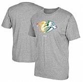 Men's Nashville Predators Gray Reebok Rainbow Pride Short Sleeve T-Shirt FengYun,baseball caps,new era cap wholesale,wholesale hats